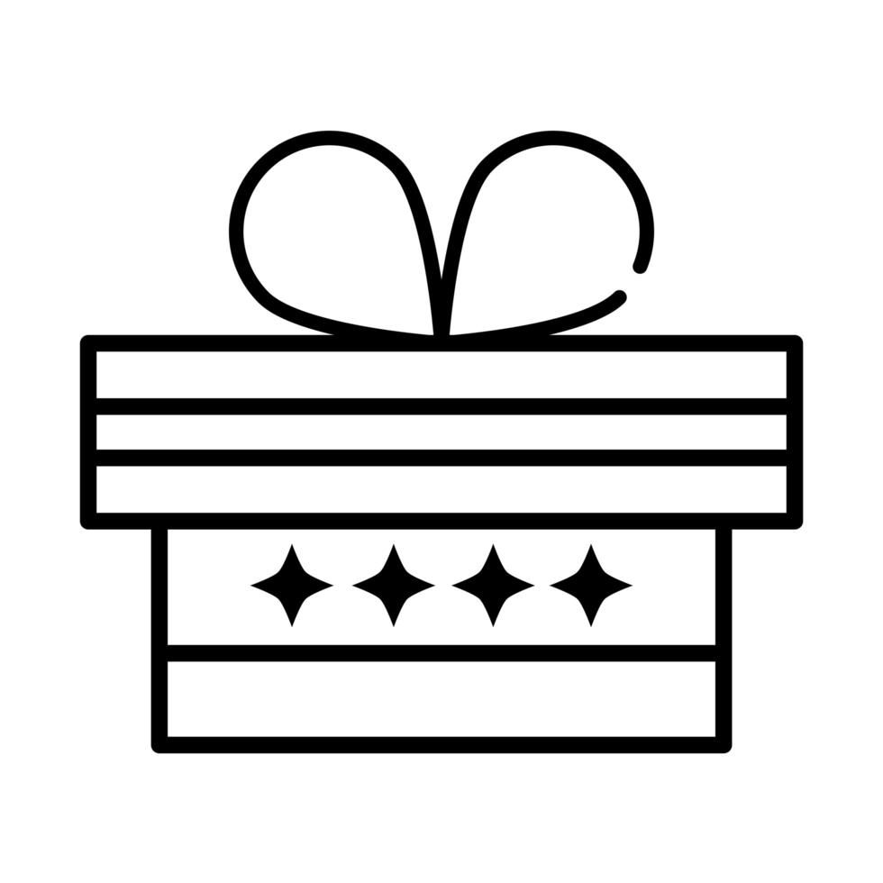 caja de regalo sorpresa decoracion celebración línea estilo icono vector
