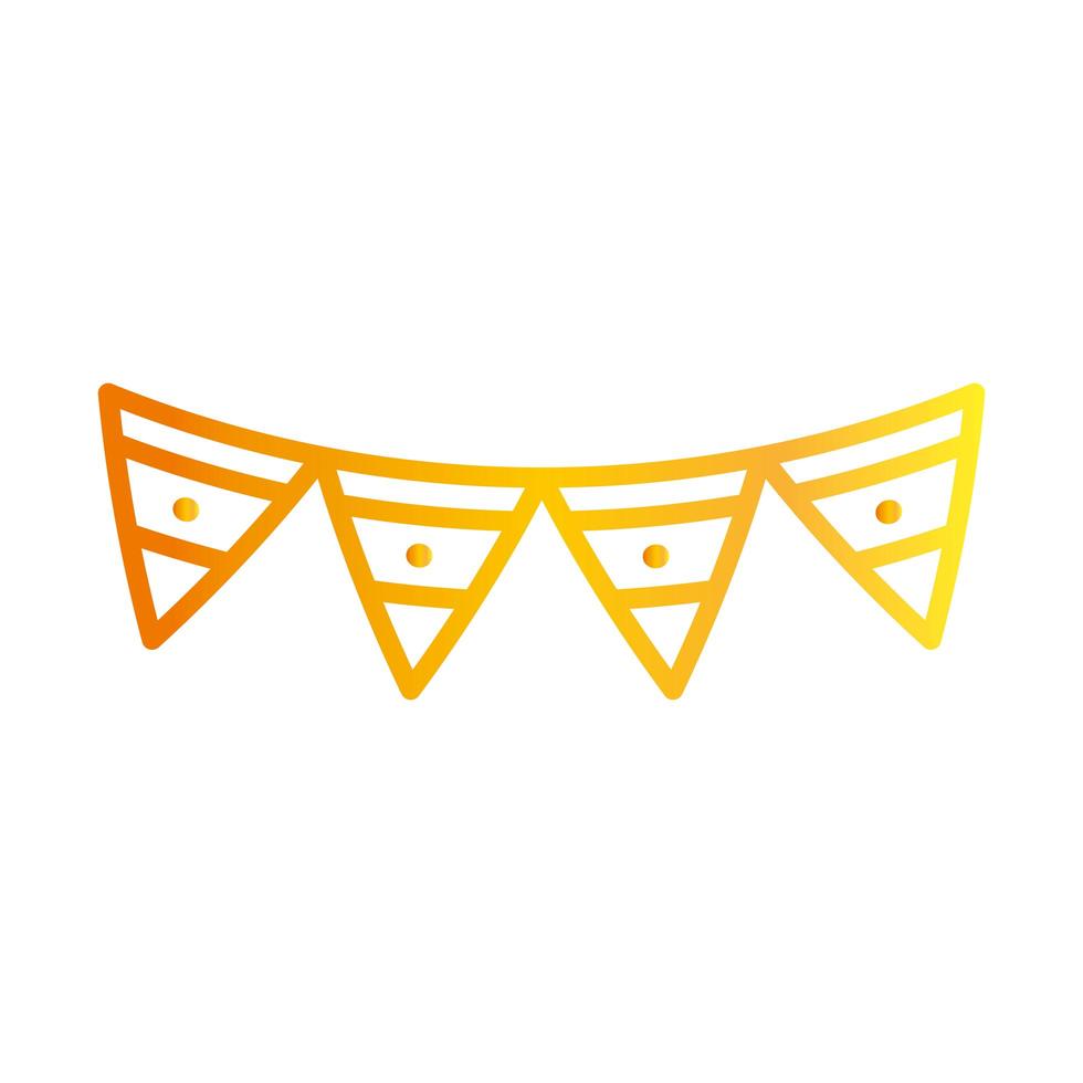 pennants decoration celebration festive gradient style icon vector