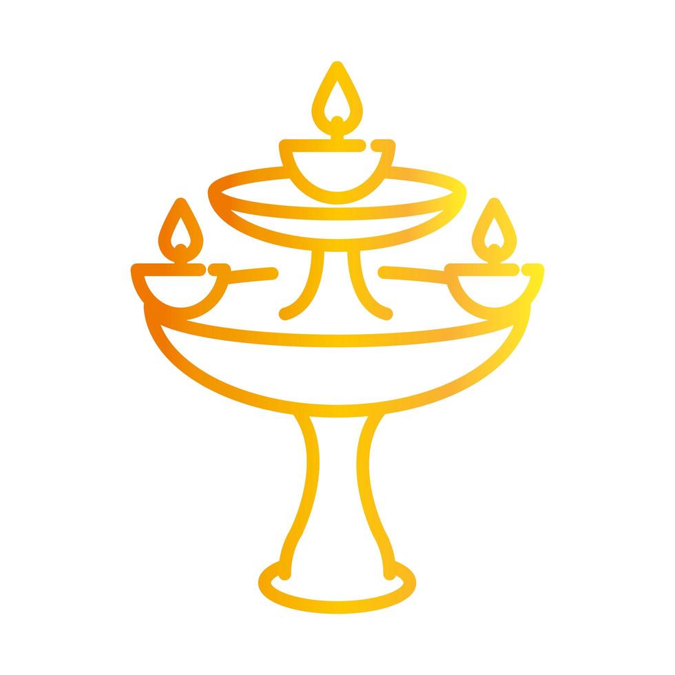 happy diwali india festival deepavali religion event decorative burning candles light spiritual gradient style icon vector