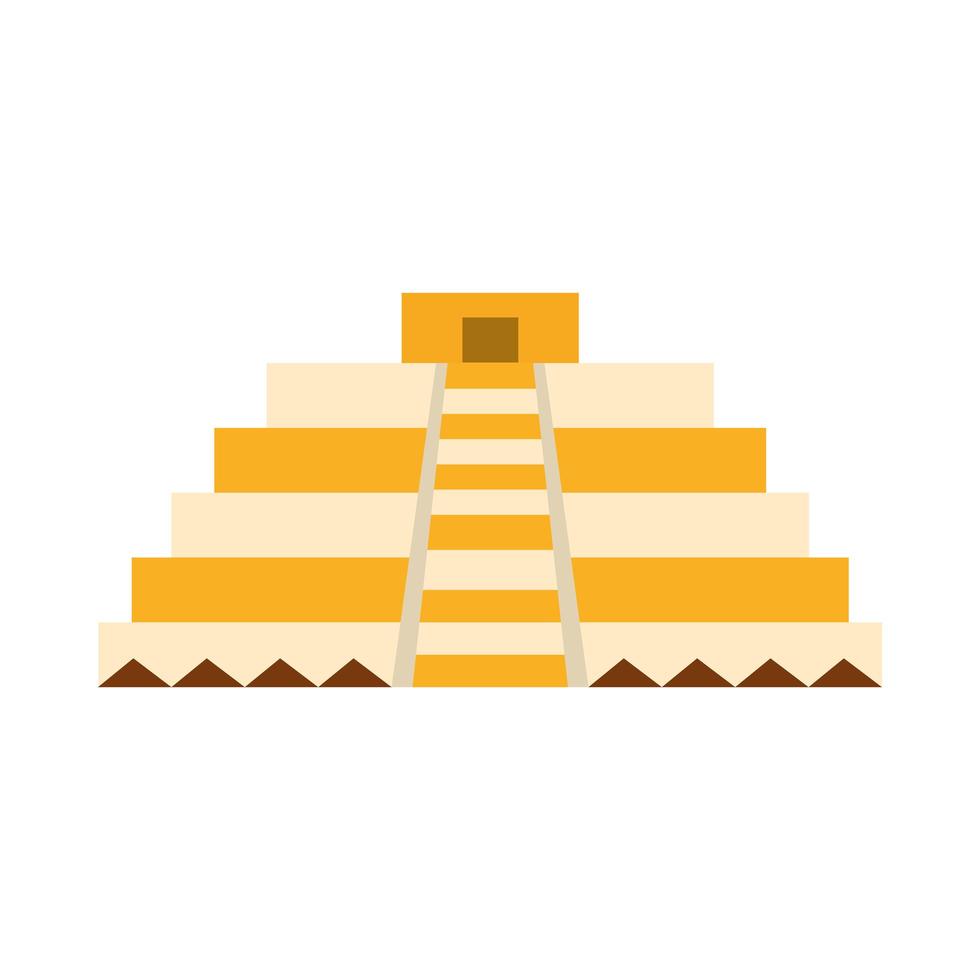 mexican pyramid antique culture folk traditional flat icon vector