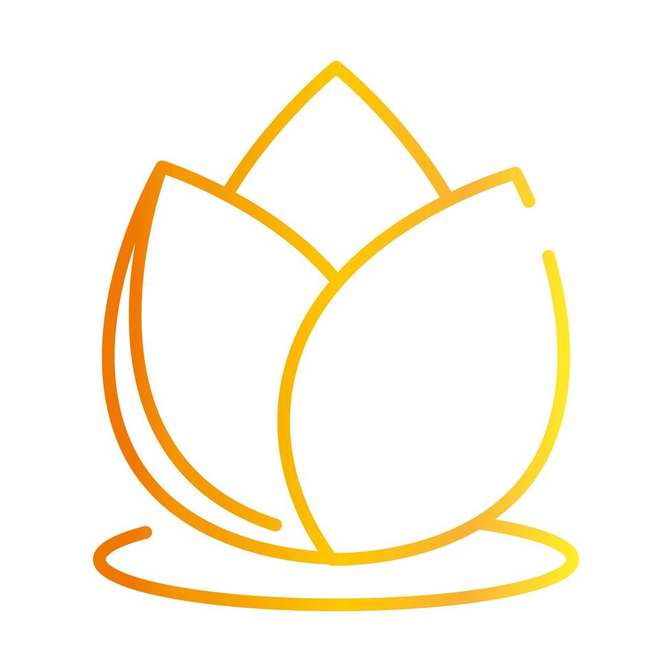 lotus flower meditation decoration spiritual gradient style icon vector