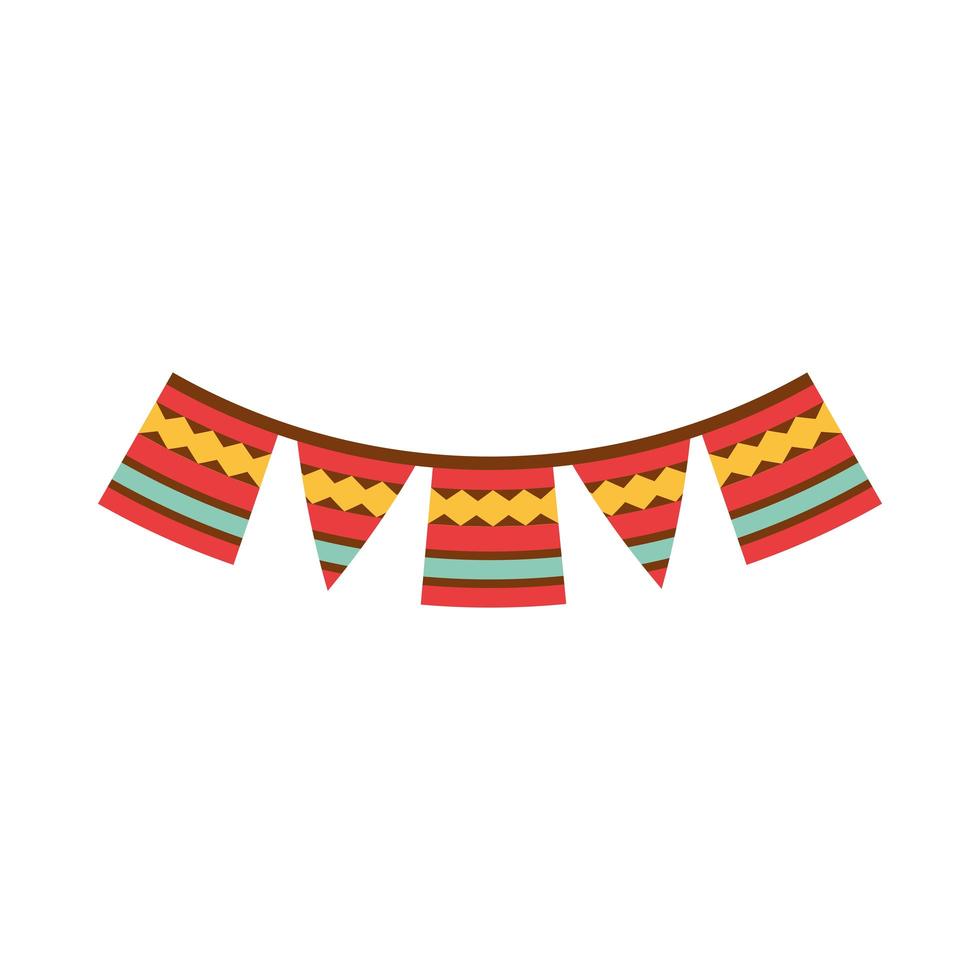 mexican decoration celebration pennants festival flat icon vector