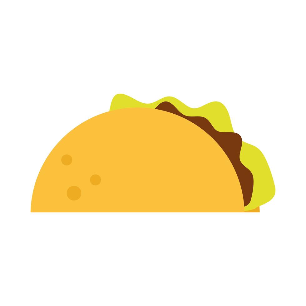 icono plano de dibujos animados de menú de tacos de comida mexicana vector