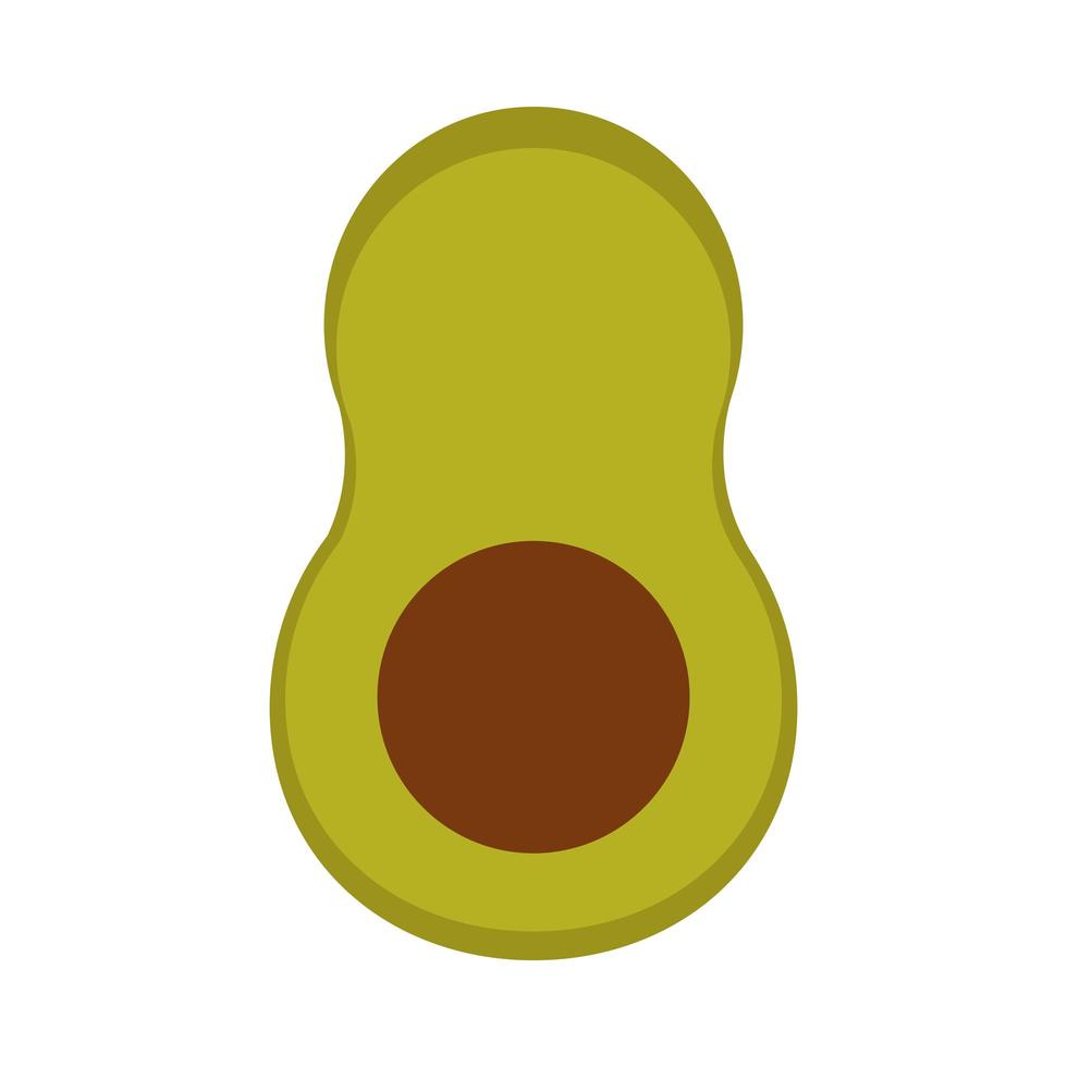 slice avocado vegetable fruit fresh food flat icon vector