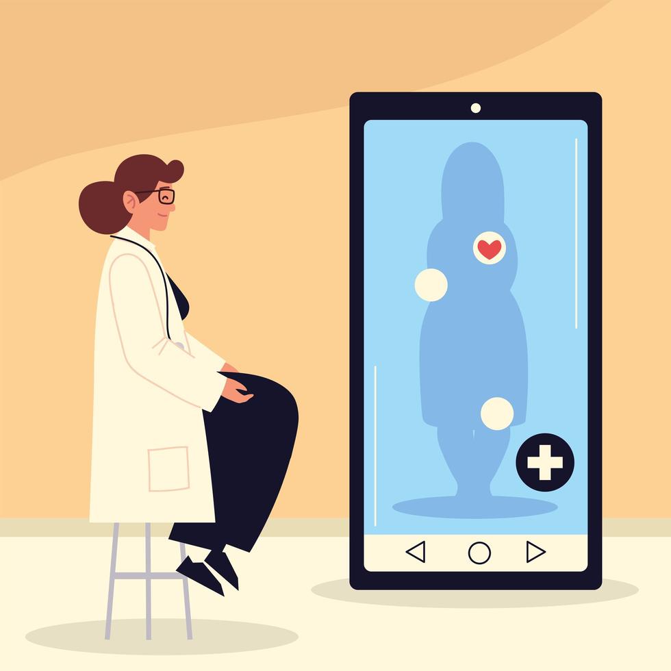 online health check-up vector