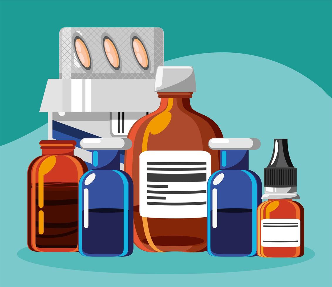medicine vial treatment vector