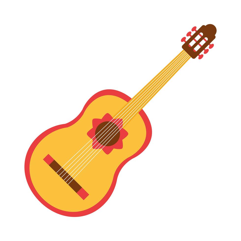 méxico guitarra instrumento musical celebración festival nacional icono plano vector