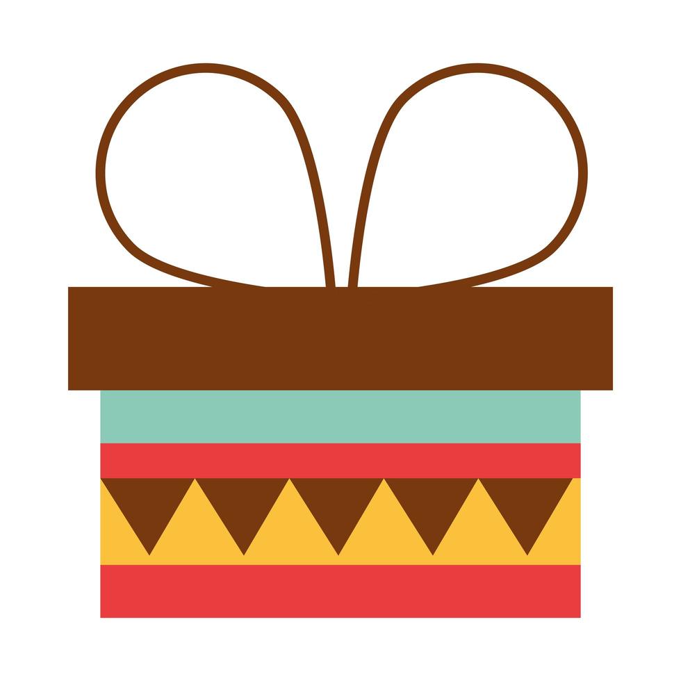 wrapped gift box surprise celebration party flat icon vector