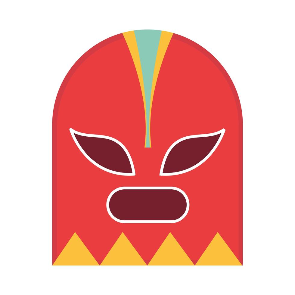 luchador mexicano, máscara, tradicional, plano, icono vector