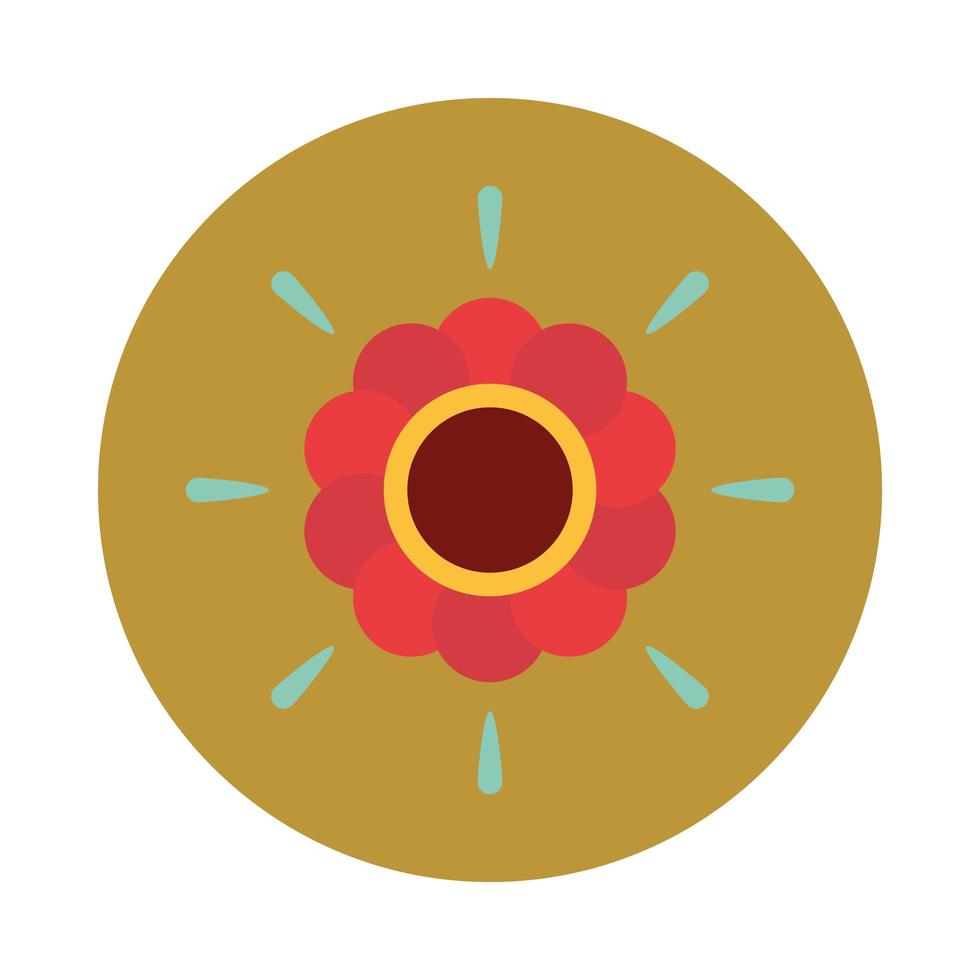 flower decoration ornament petals nature block and flat icon vector
