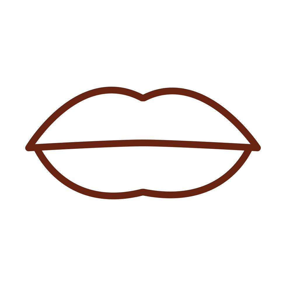 human body mouth lips anatomy organ health line icon style vector