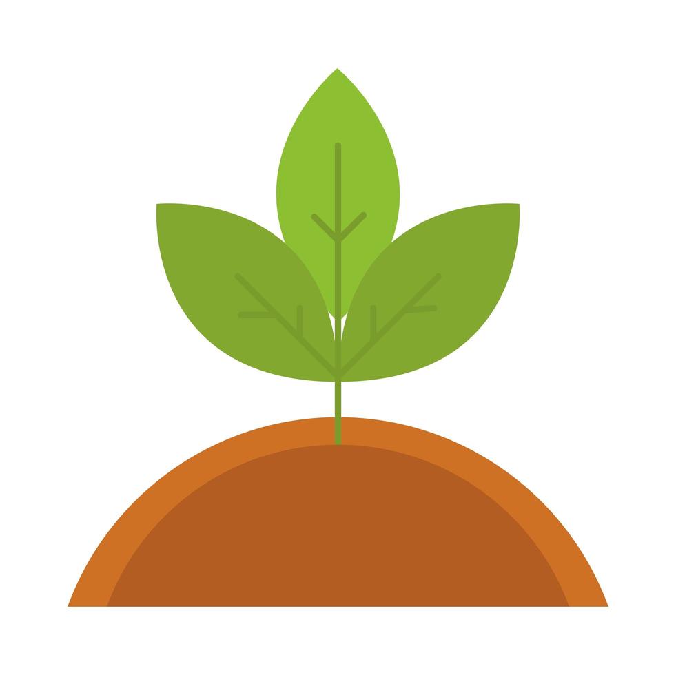 agriculture and farming growth plant ground flat icon style vector