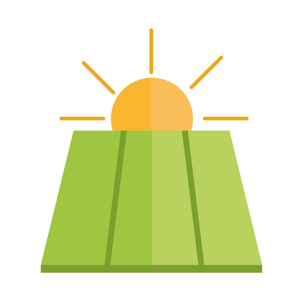 agriculture and farming rural landscape sun flat icon style vector