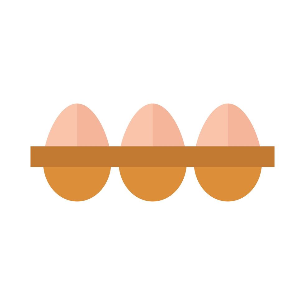 agriculture and farming eggs in box flat icon style vector