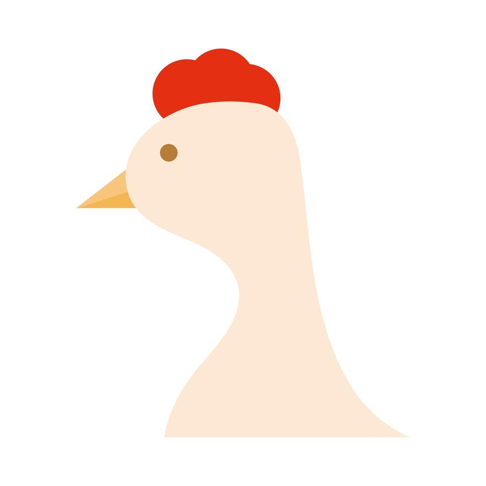 cartoon hen bird farm cartoon flat icon style vector
