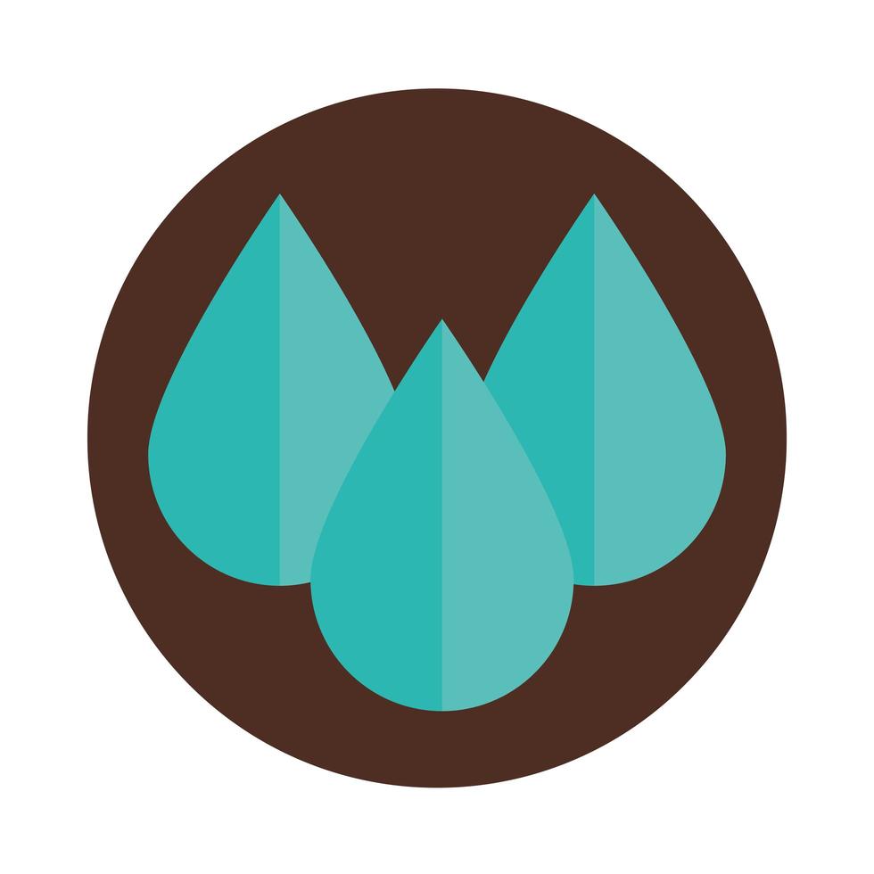 water drops liquid nature block and flat icon vector