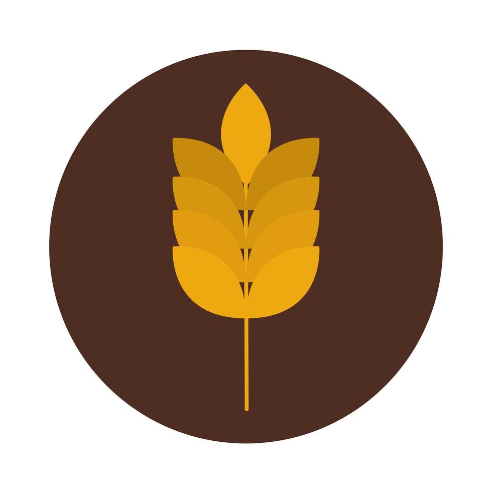 agriculture and farming wheat grain block and flat icon vector