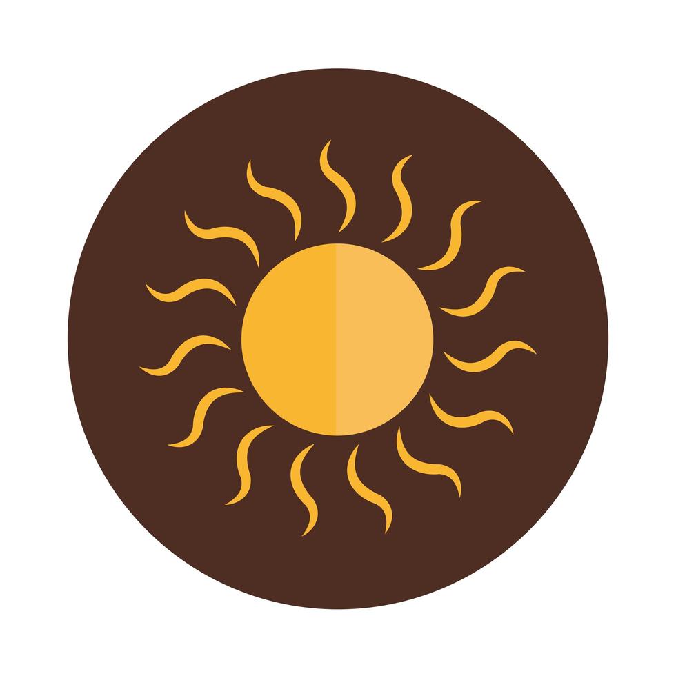 cartoon sun hot beams nature weather block and flat icon vector