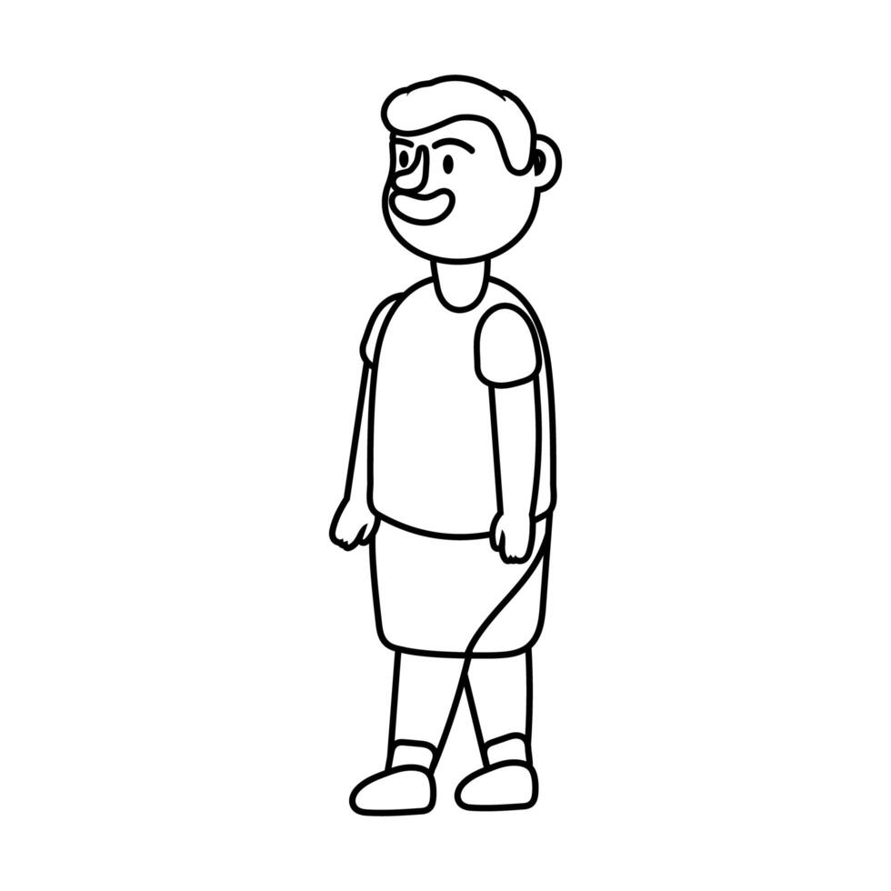 old man person character line style icon vector
