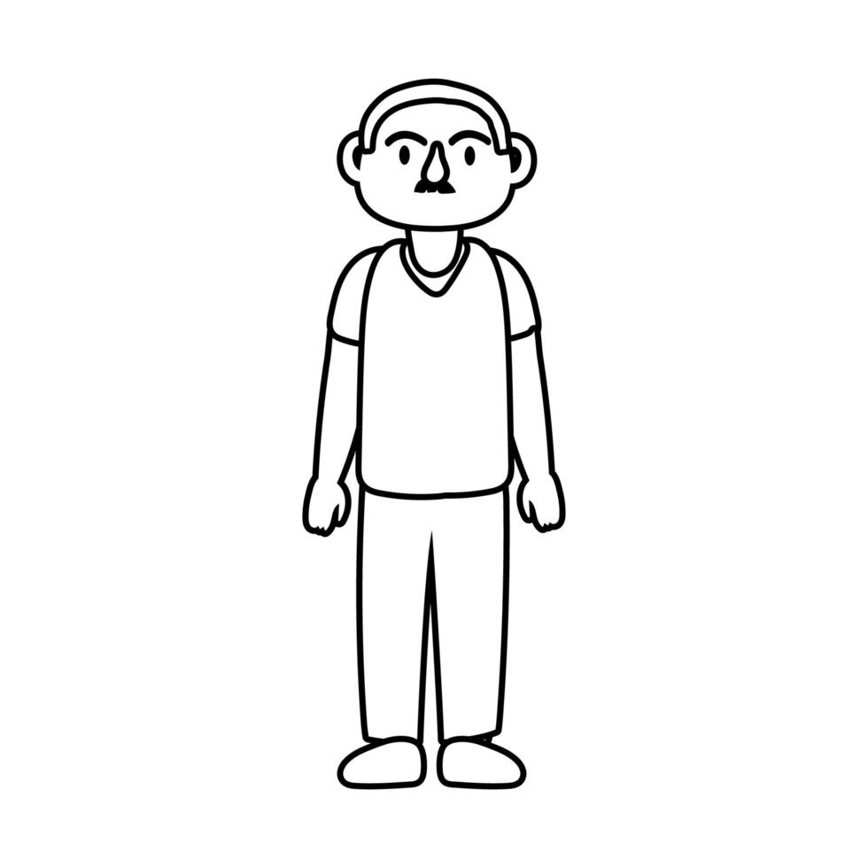 old man person character line style icon vector