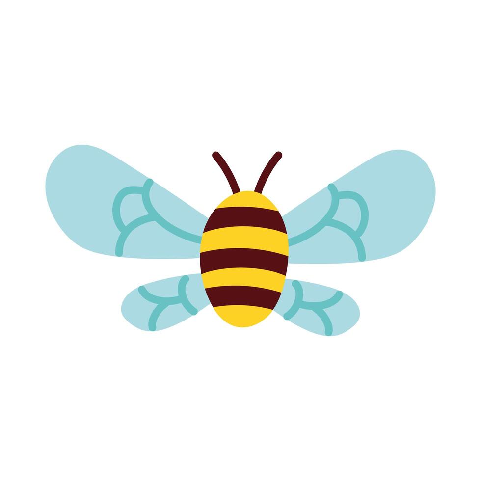 abeja, insecto, vuelo, aislado, icono vector