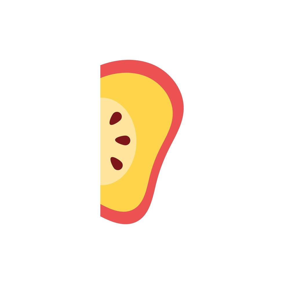 apple red portion fresh fruit nature icon vector