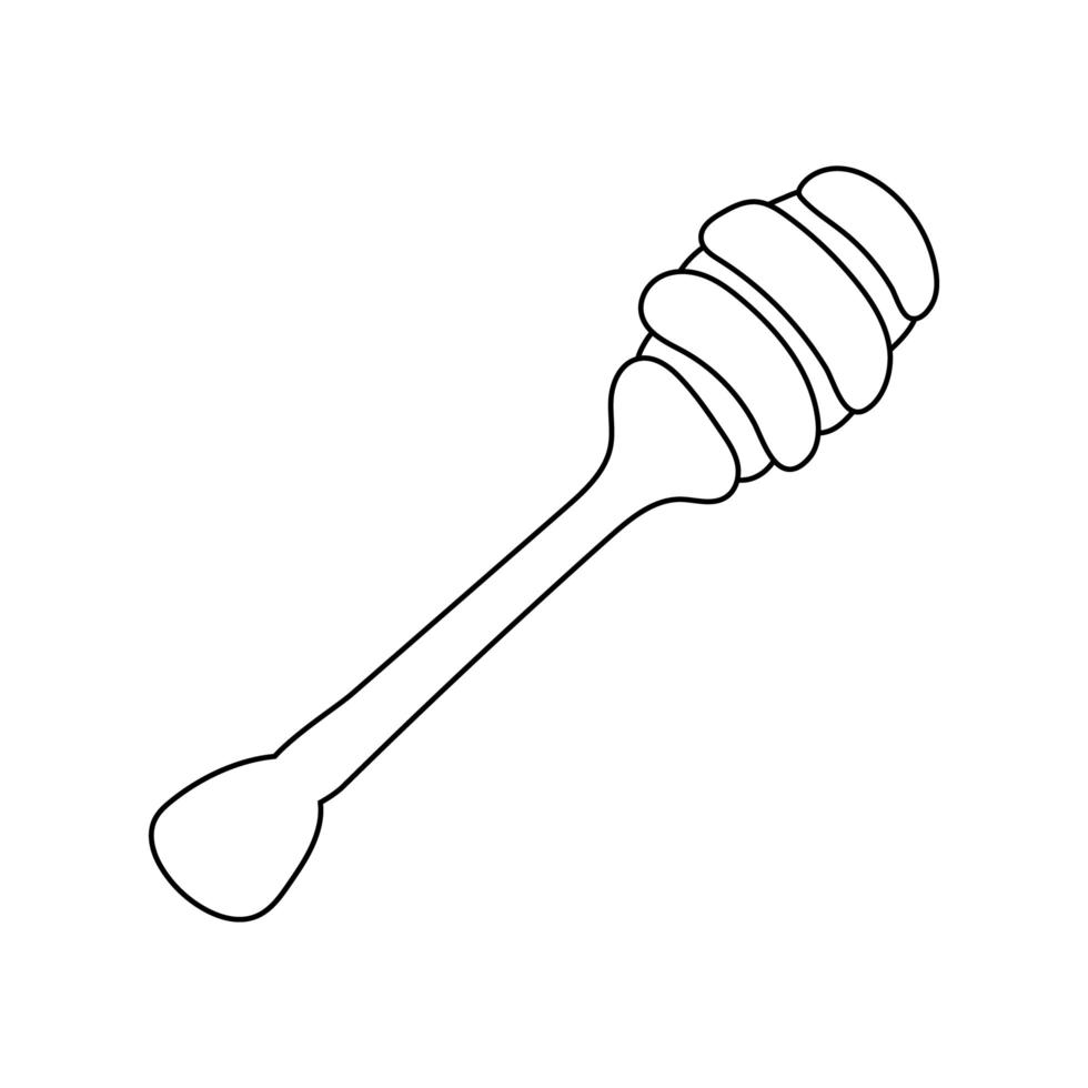 honey wooden spoon isolated icon vector