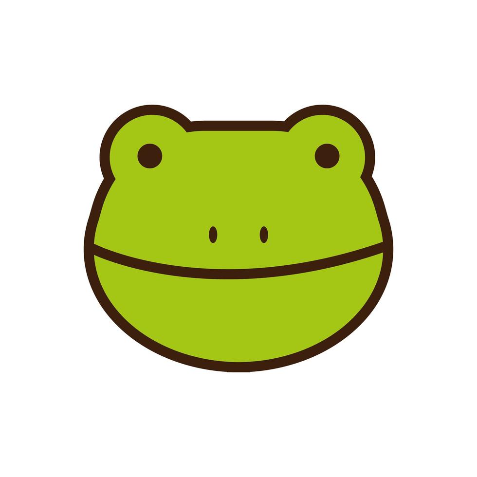 cute little toad kawaii animal line and fill style vector