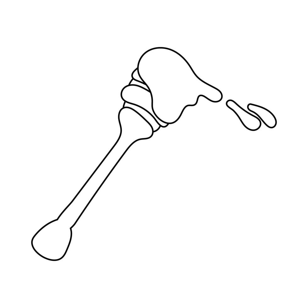 honey in wooden spoon isolated icon vector