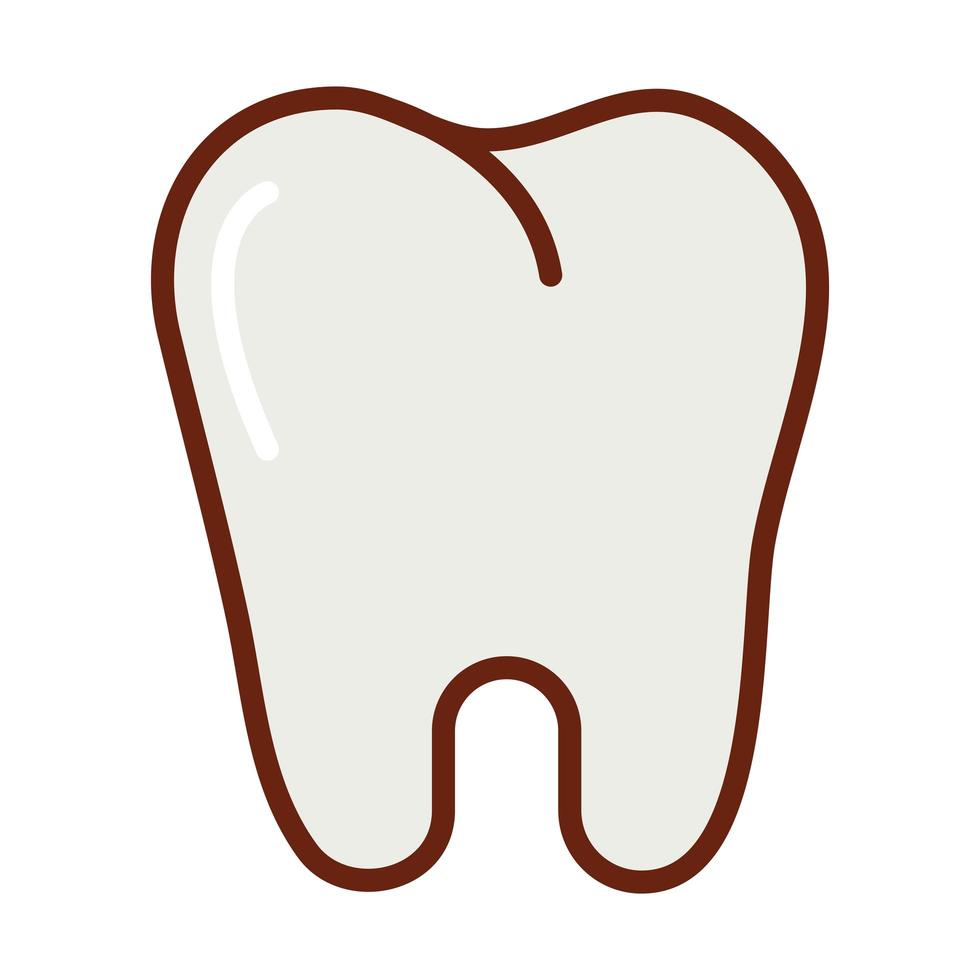 cuerpo humano anatomía del diente órgano salud línea e icono de relleno vector