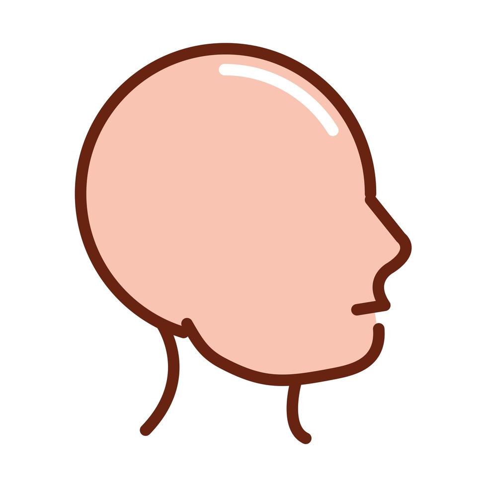 cuerpo humano perfil cabeza anatomía órgano salud línea e icono de relleno vector