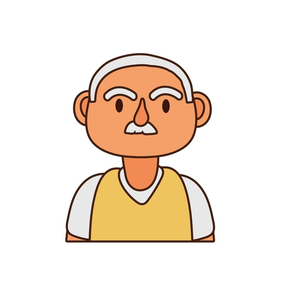 personaje de avatar de persona anciana vector