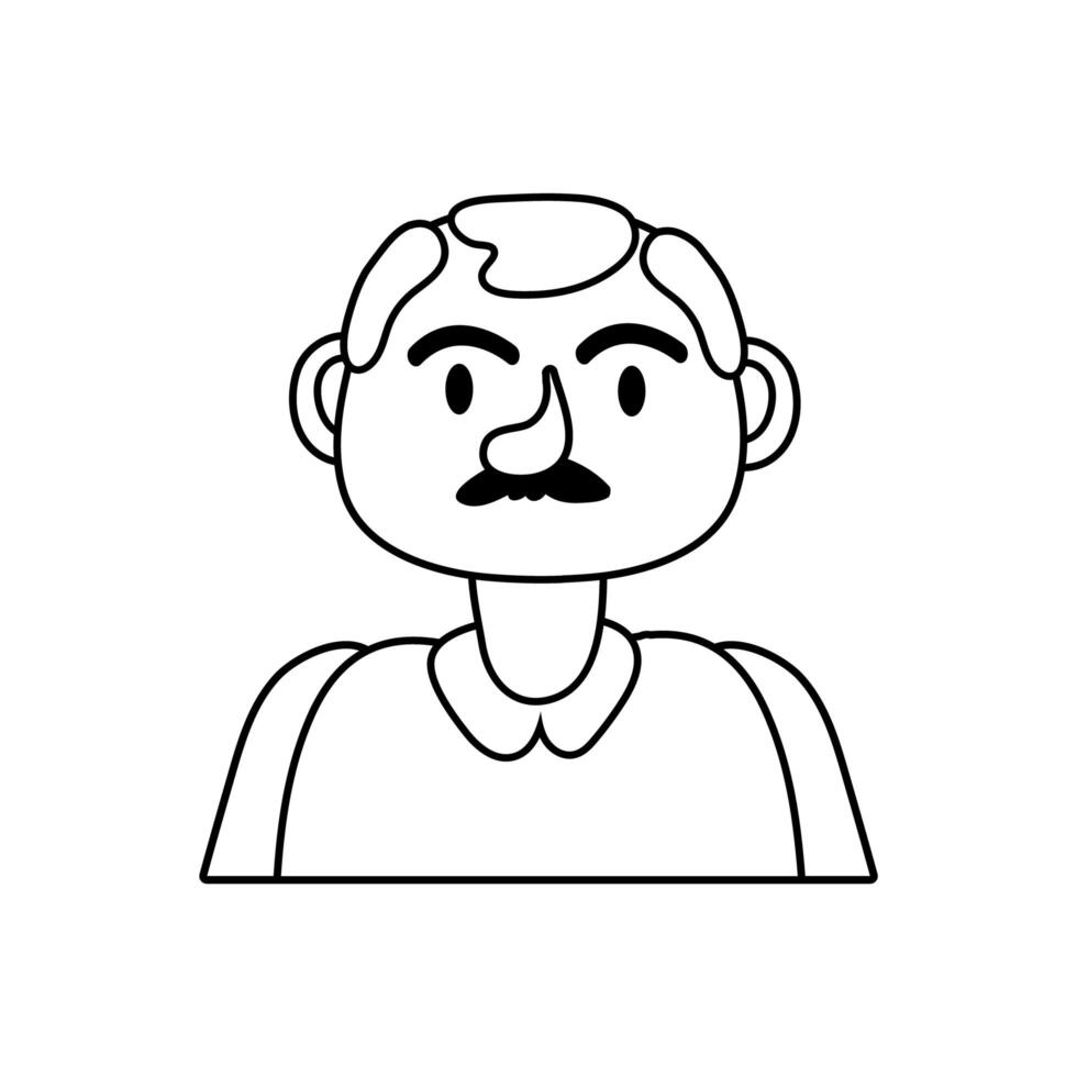 old man person character line style icon vector