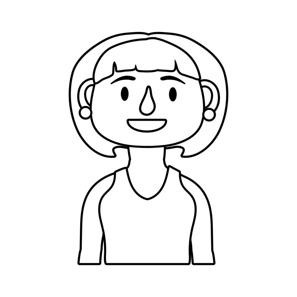 old woman person character line style icon vector