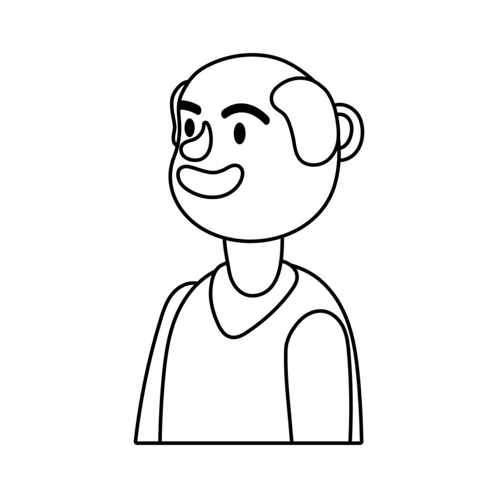 old man person character line style icon vector