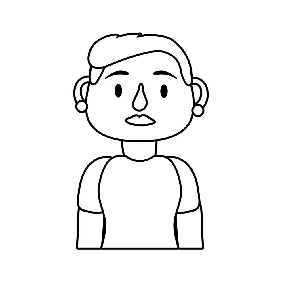 old woman person character line style icon vector