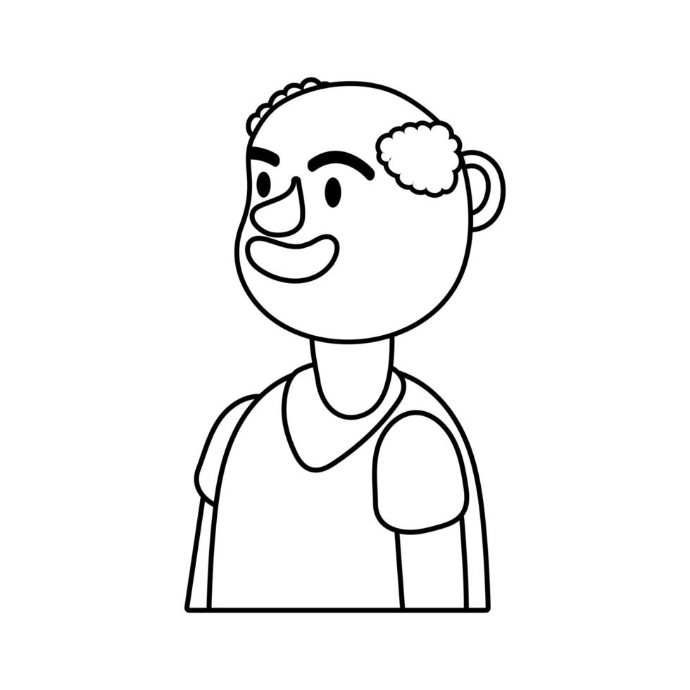 old man person character line style icon vector