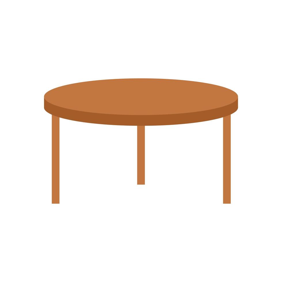 muebles de mesa de madera icono aislado vector