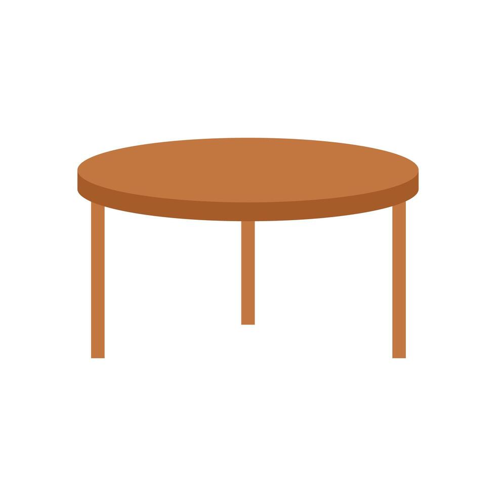 muebles de mesa de madera icono aislado vector