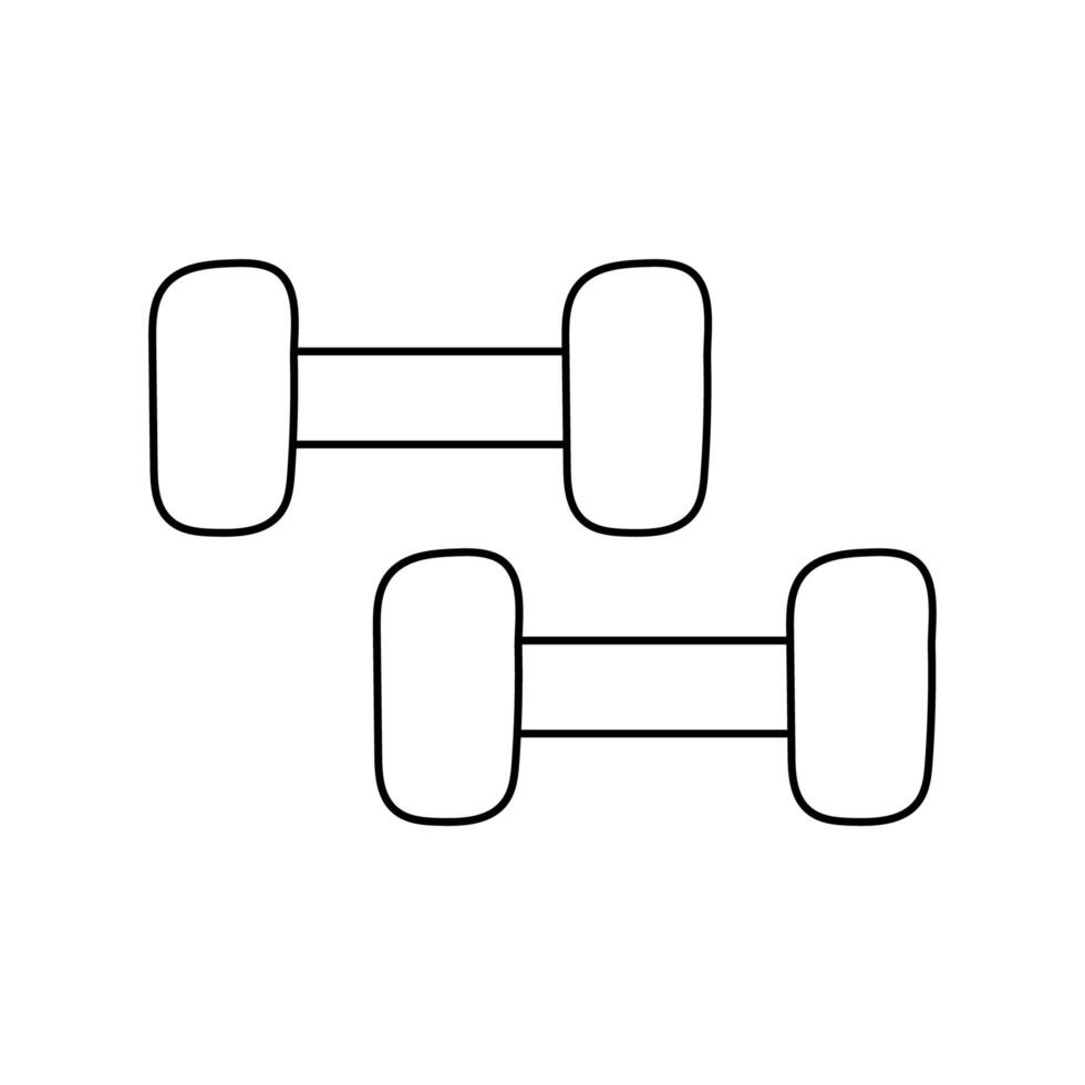 dumbbells gym accessories isolated icon vector