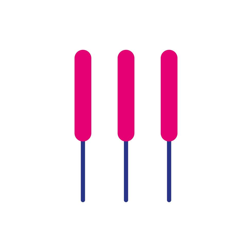 acupuncture needles line and fill style icon vector