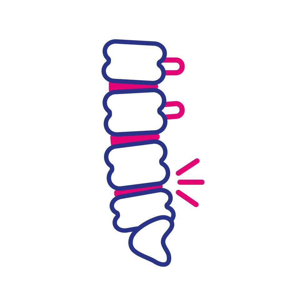 spinal vertebrae pain line and fill style icon vector