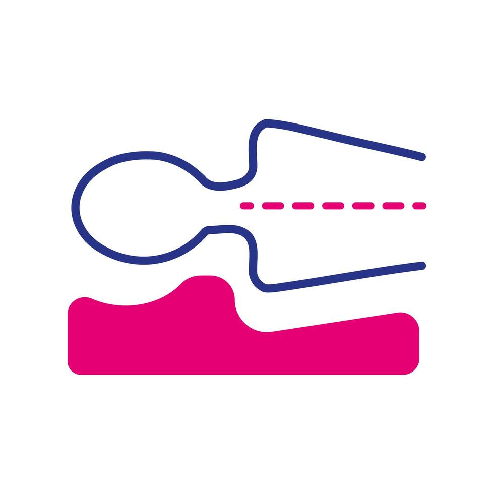 sleeping posture line and fill style icon vector