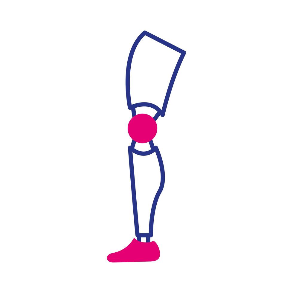 prosthesis of leg line and fill style icon vector