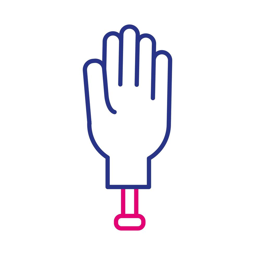 prosthesis of hand line and fill style icon vector