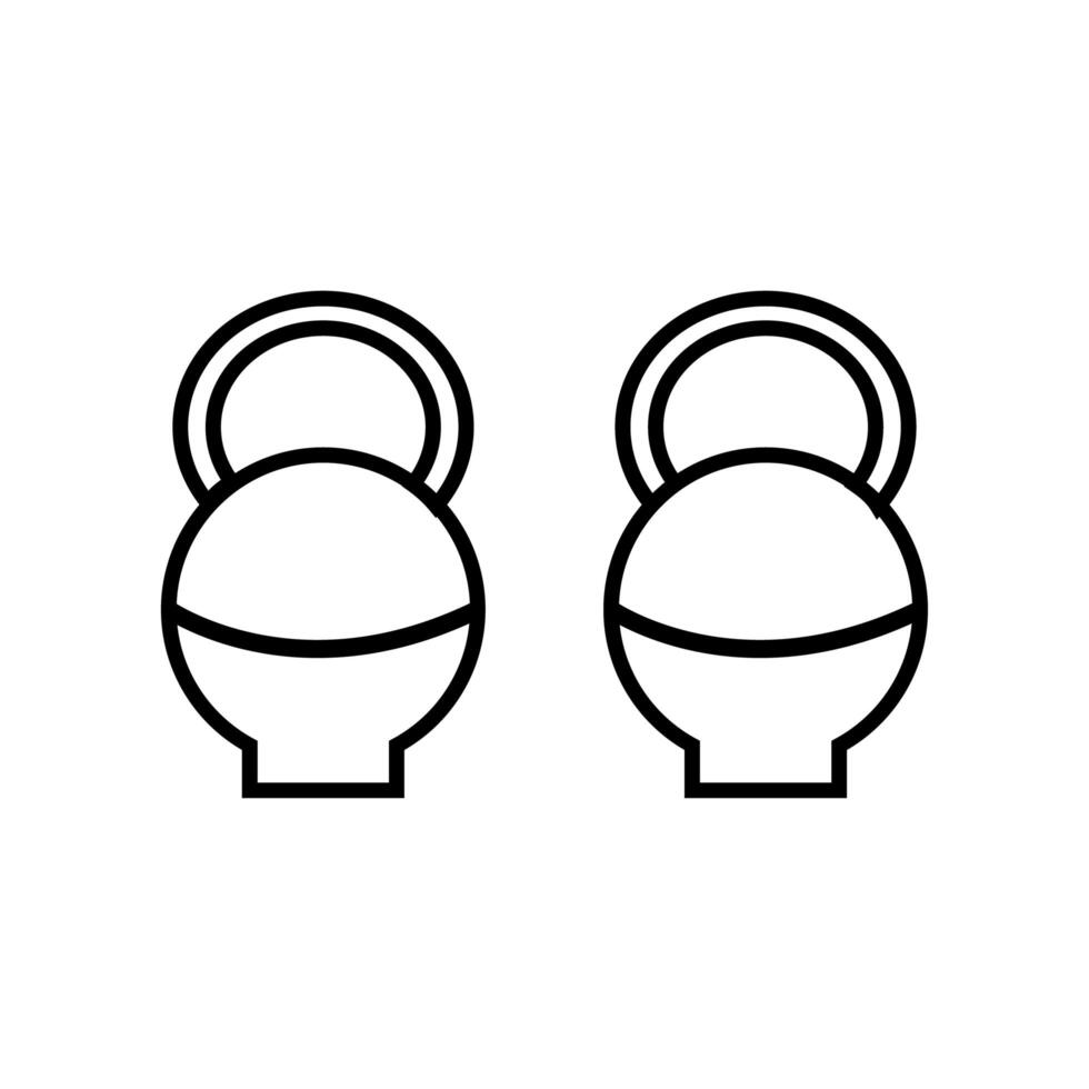 dumbbells therapy tool line style icon vector