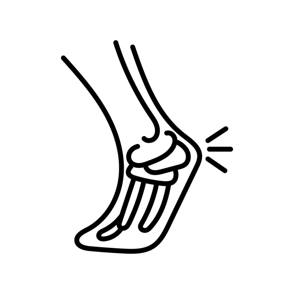 achilles heel pain line style icon vector