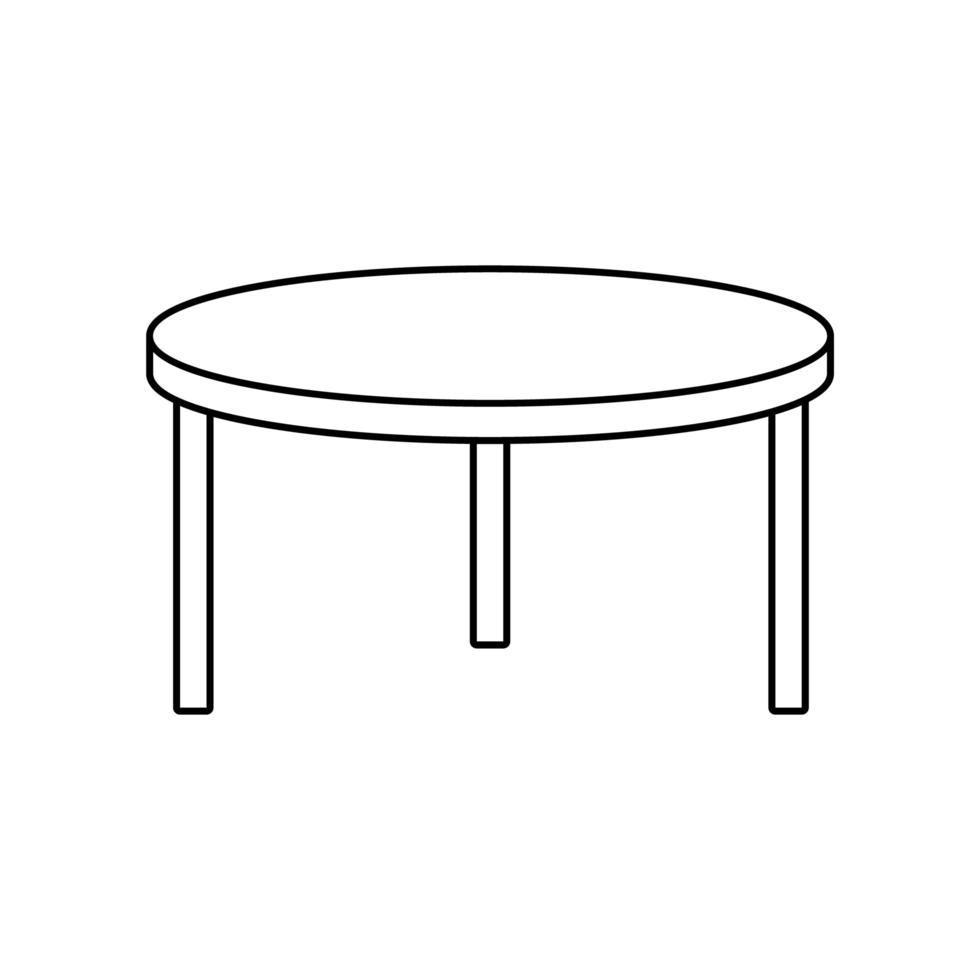 wooden table forniture isolated icon vector