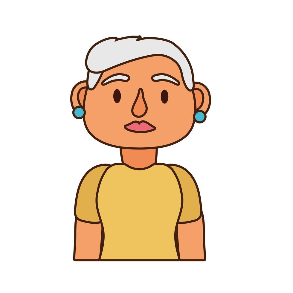 old woman person avatar character vector