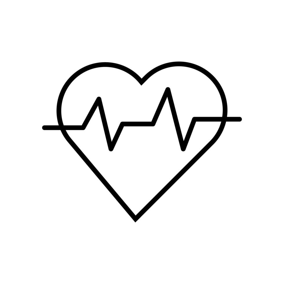 icono de estilo de línea de cardio del corazón vector